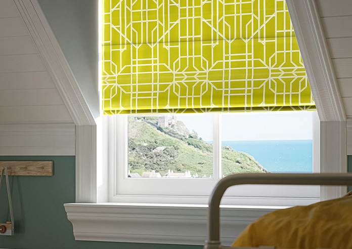Bamboo Brights, Chartreuse - Twist&Fit Roman Blind - Image 5
